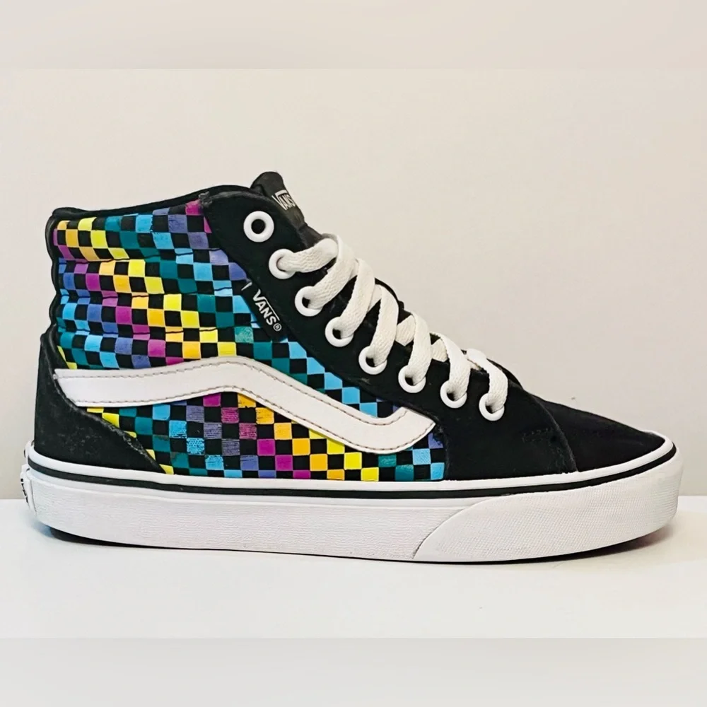 Vans Filmore Rainbow Checkerboard Womens 6